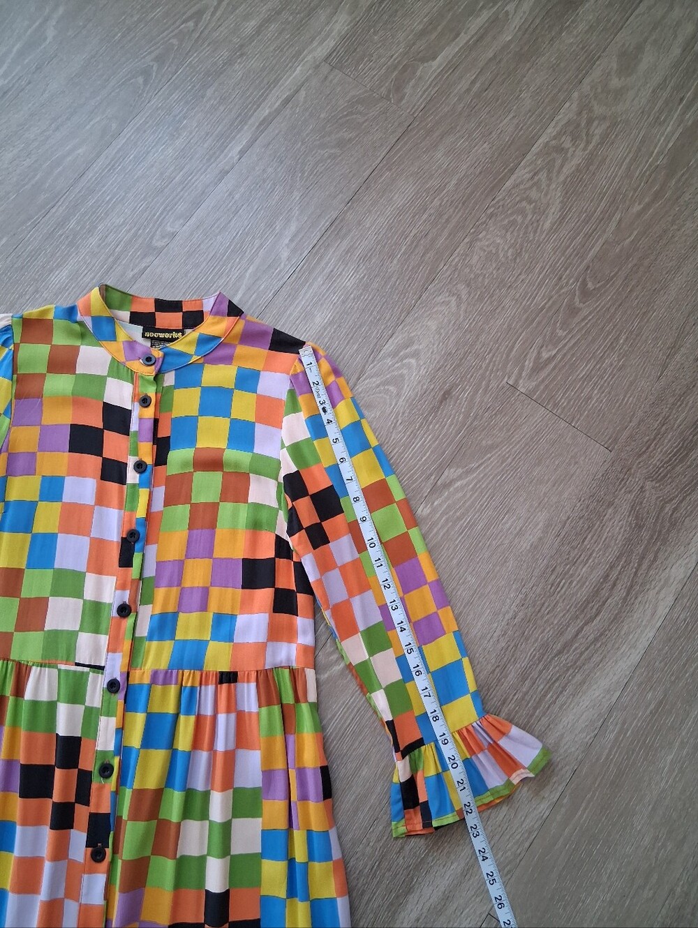Nooworks Olive Long Sleeve Maxi Shirt Dress Carnival Multi - Picture 10 of 15